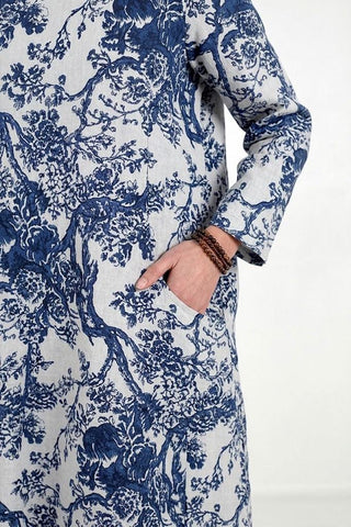 Japanese Porcelain Print Dress
