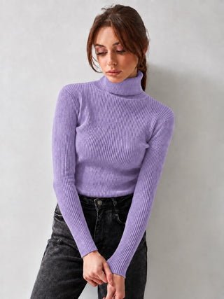 Ribbed Knit Turtleneck Sweater