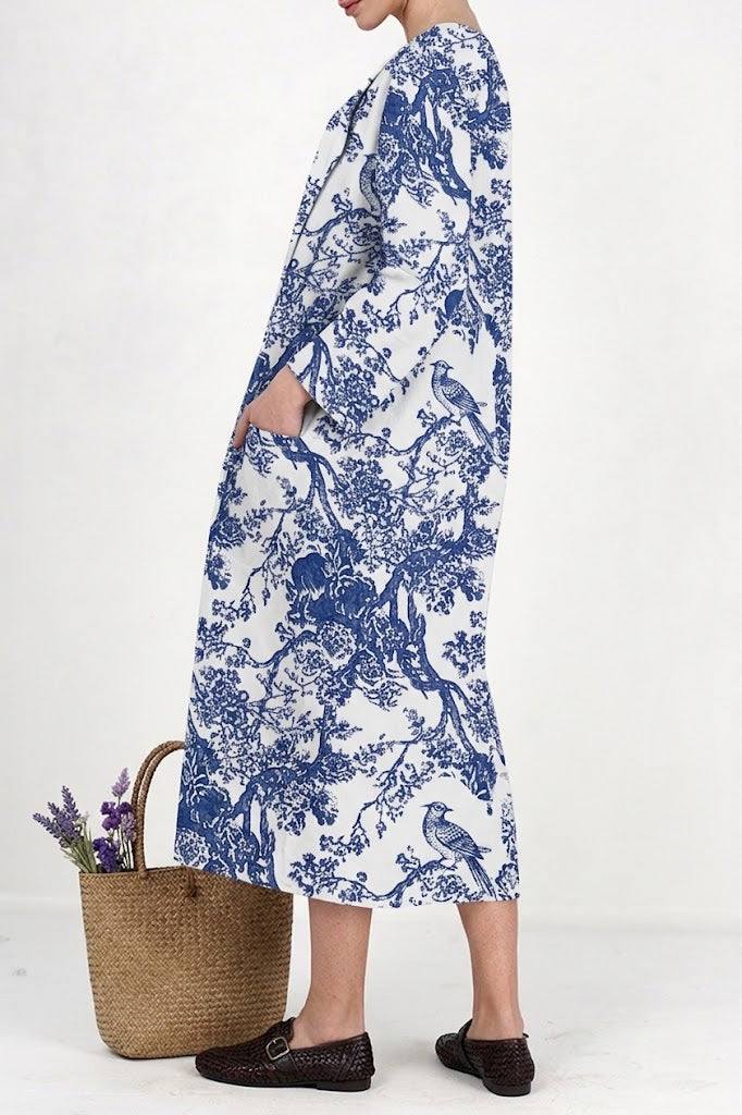 Japanese Porcelain Print Dress