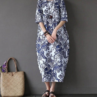 Japanese Porcelain Print Dress