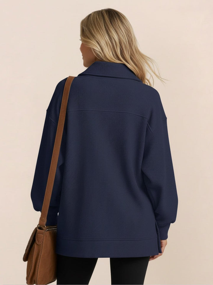 Half-Zip Waffle Pullover