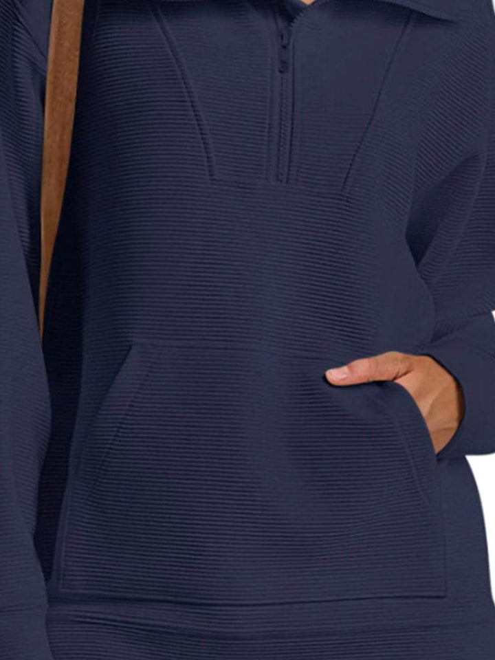 Half-Zip Waffle Pullover