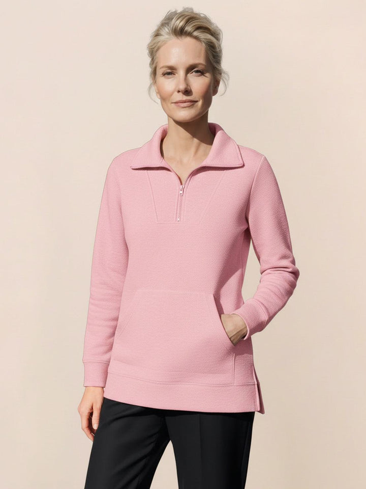 Half-Zip Waffle Pullover