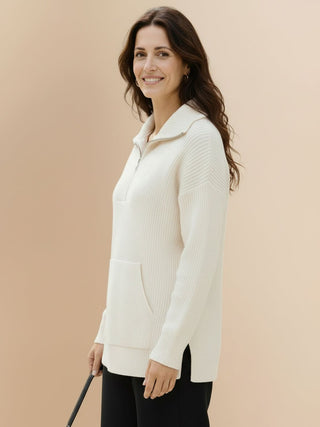 Half-Zip Waffle Pullover