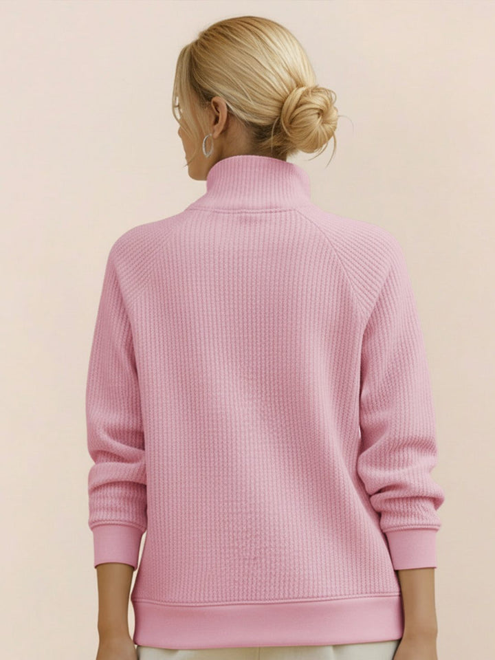 Half-Zip Waffle Pullover