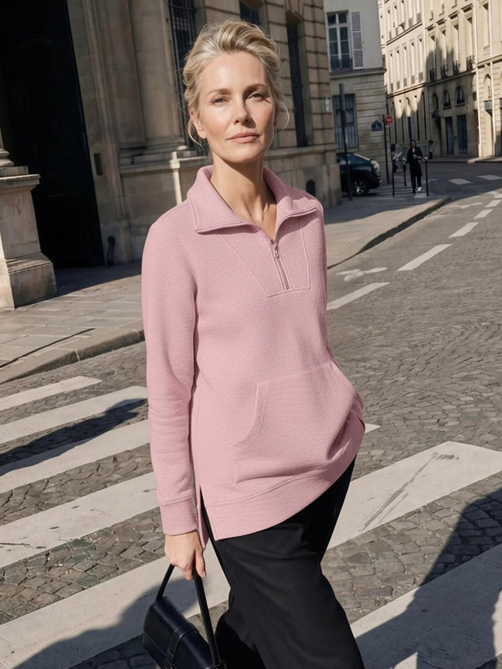 Half-Zip Waffle Pullover