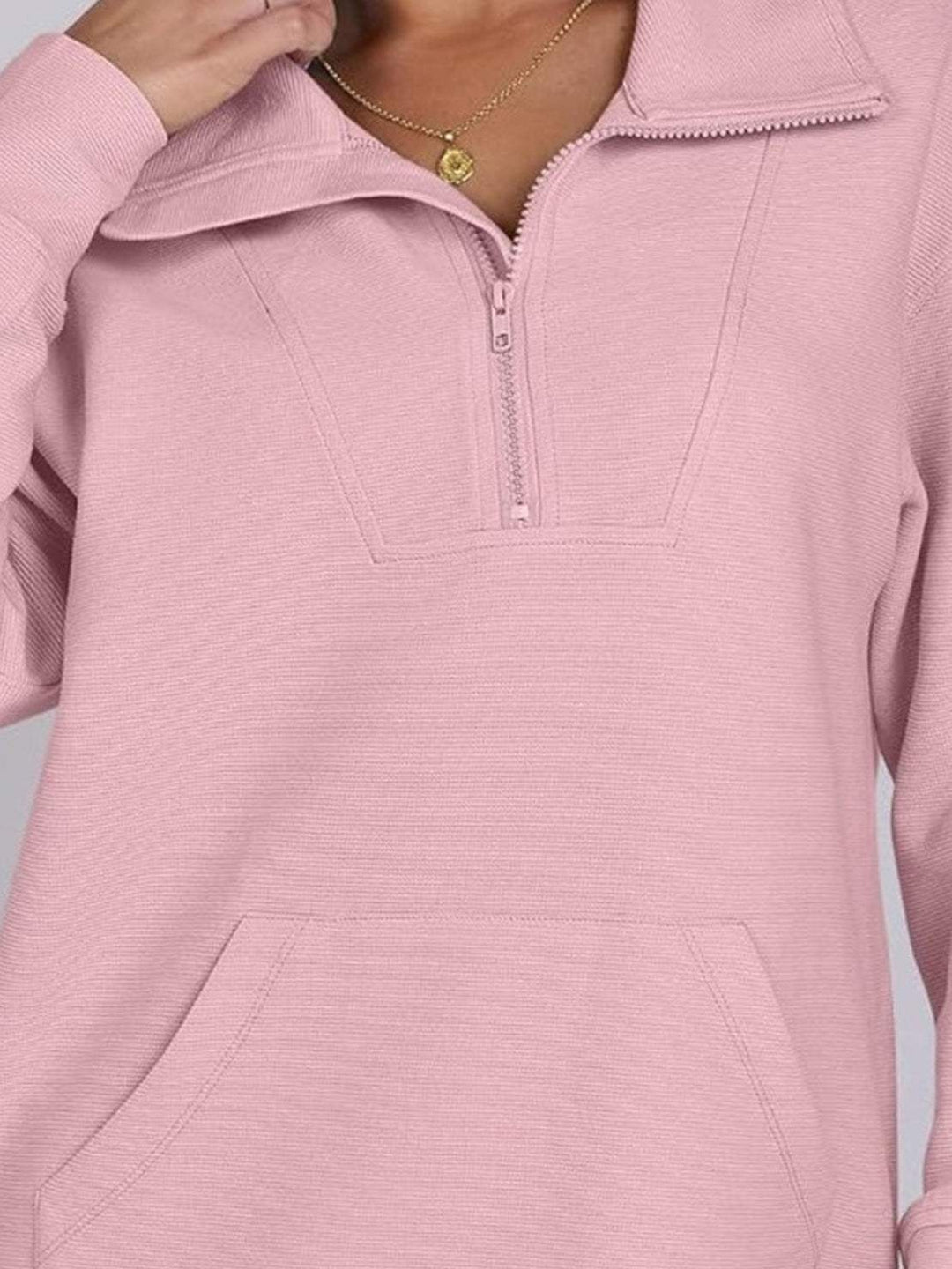 Half-Zip Waffle Pullover