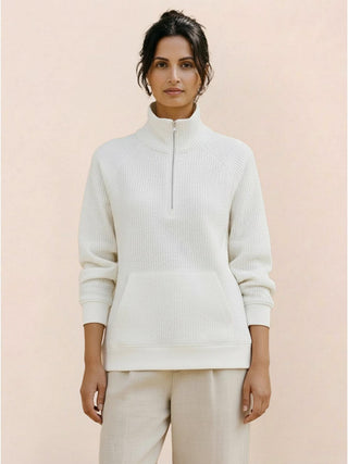 Half-Zip Waffle Pullover