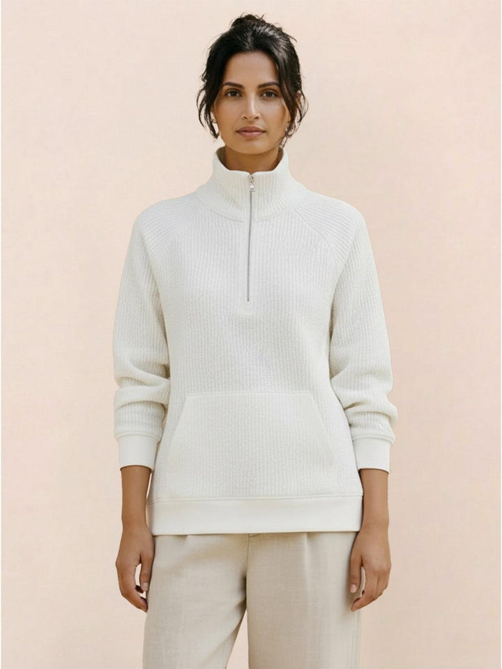 Half-Zip Waffle Pullover