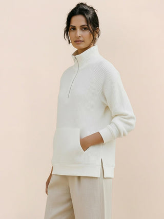 Half-Zip Waffle Pullover