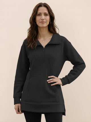 Half-Zip Waffle Pullover