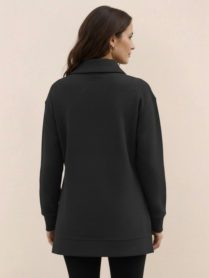 Half-Zip Waffle Pullover