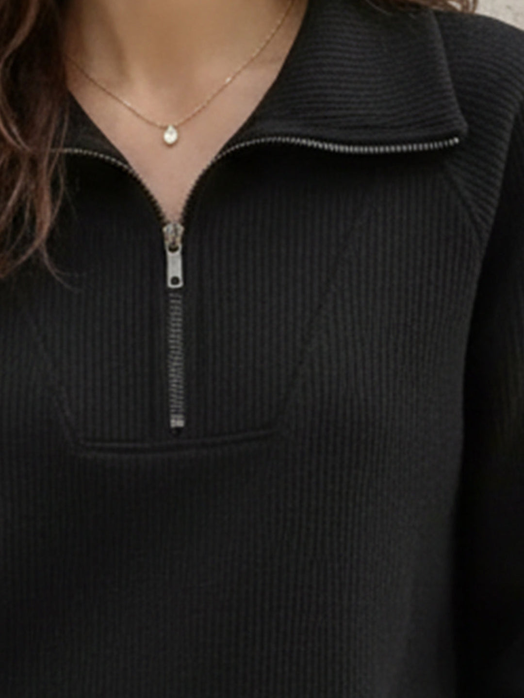 Half-Zip Waffle Pullover