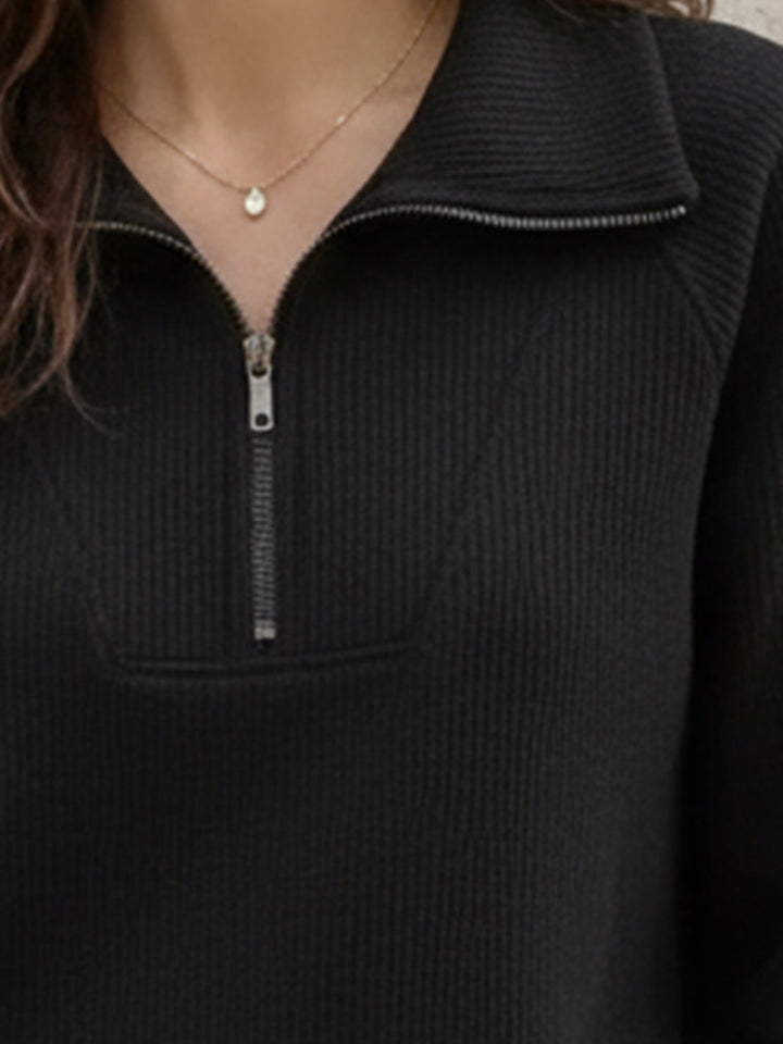 Half-Zip Waffle Pullover