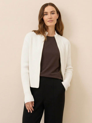 Zip-Up Knit Cardigan Jacket