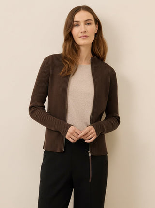 Zip-Up Knit Cardigan Jacket