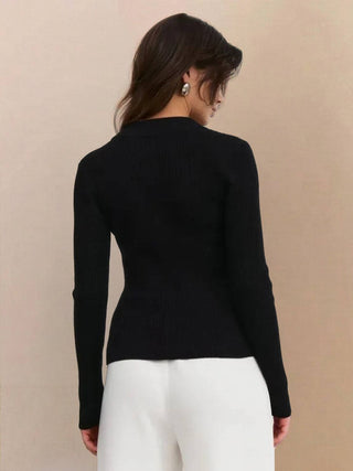 Zip-Up Knit Cardigan Jacket