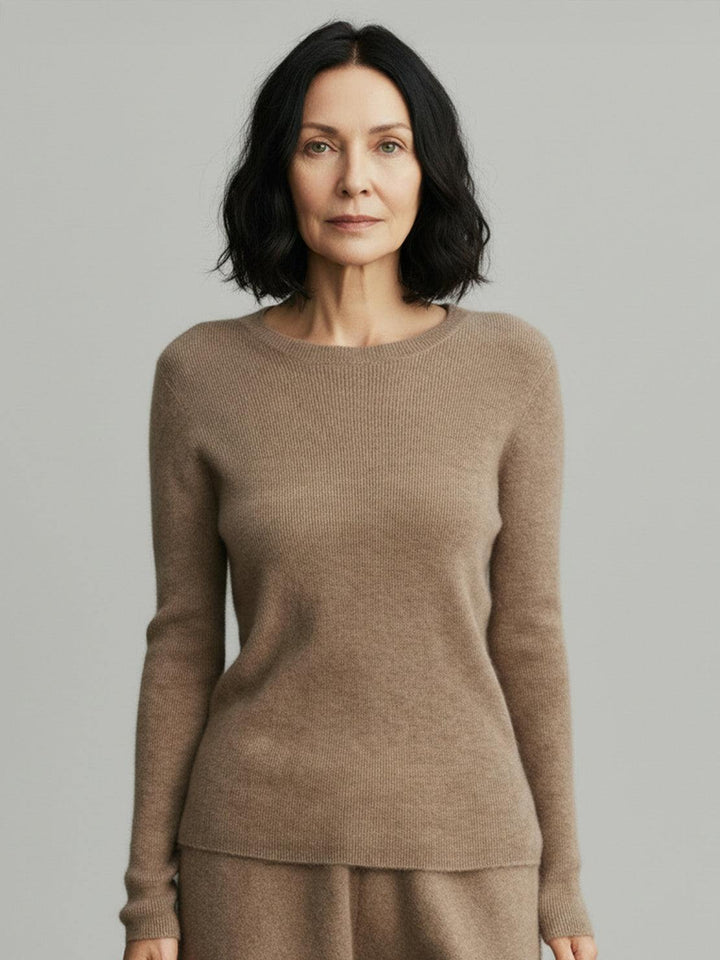 Wool-Cashmere Round Neck Pullover