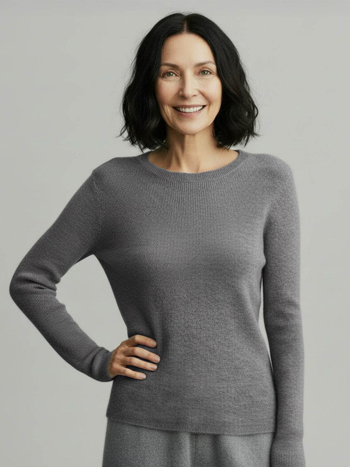 Wool-Cashmere Round Neck Pullover