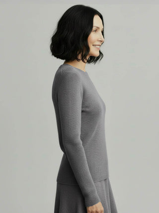 Wool-Cashmere Round Neck Pullover