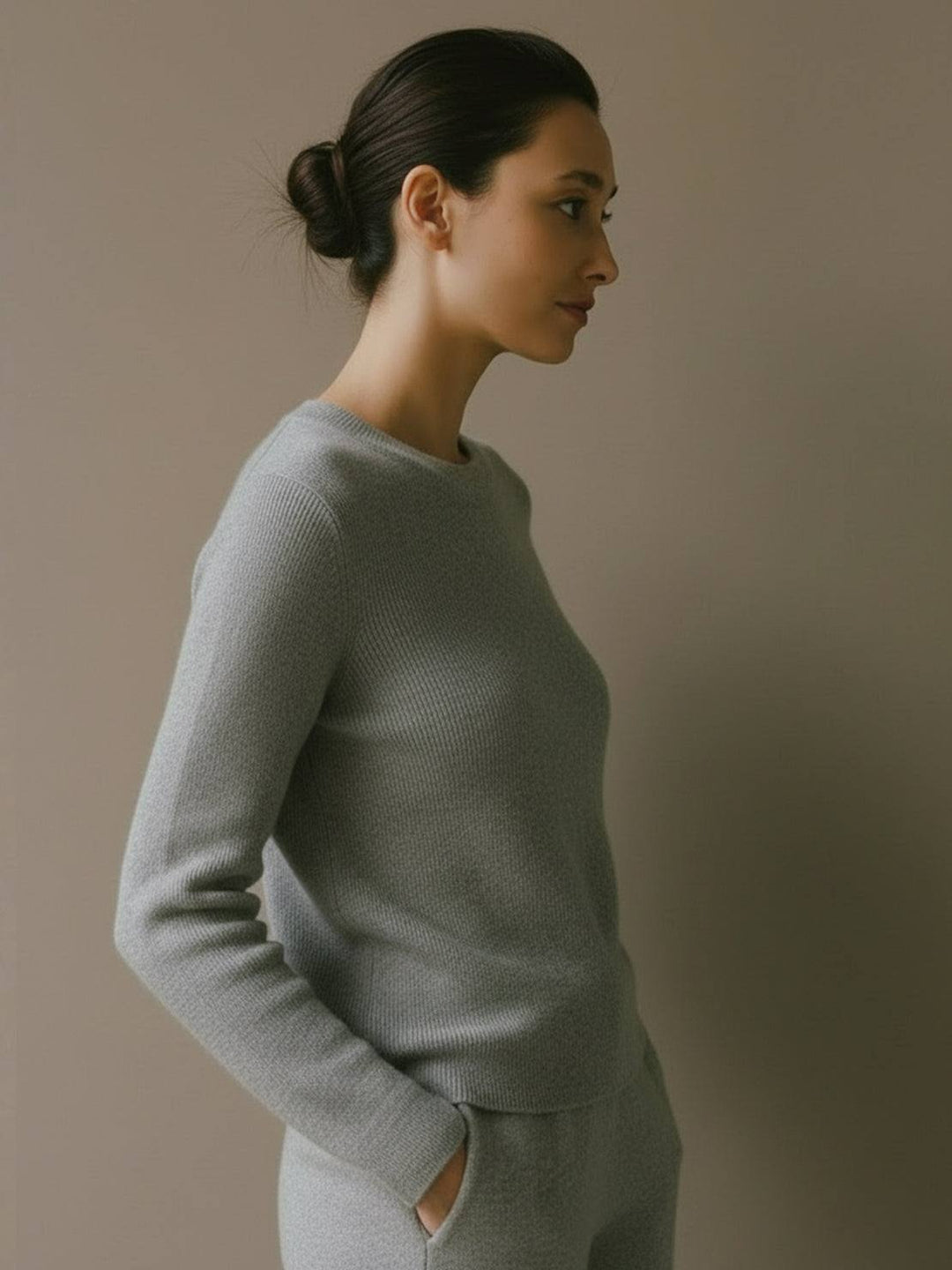 Wool-Cashmere Round Neck Pullover