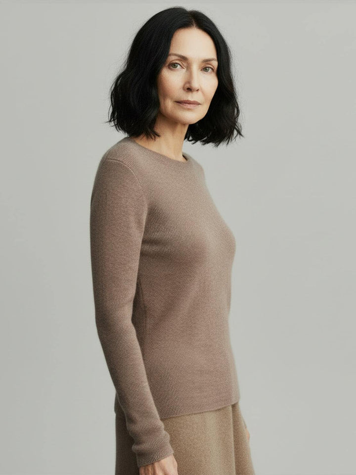 Wool-Cashmere Round Neck Pullover