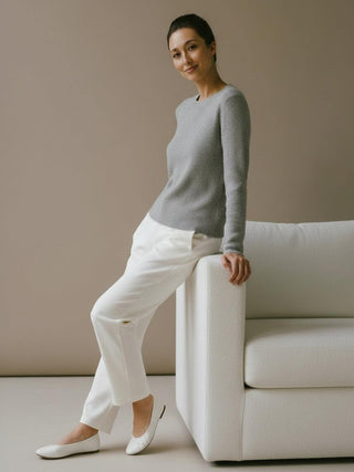Wool-Cashmere Round Neck Pullover