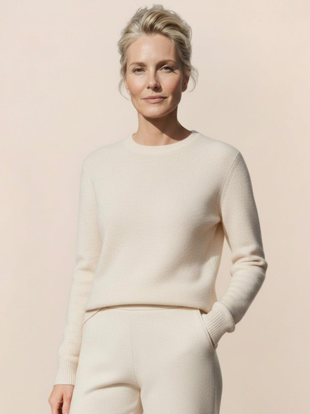 Wool-Cashmere Round Neck Pullover