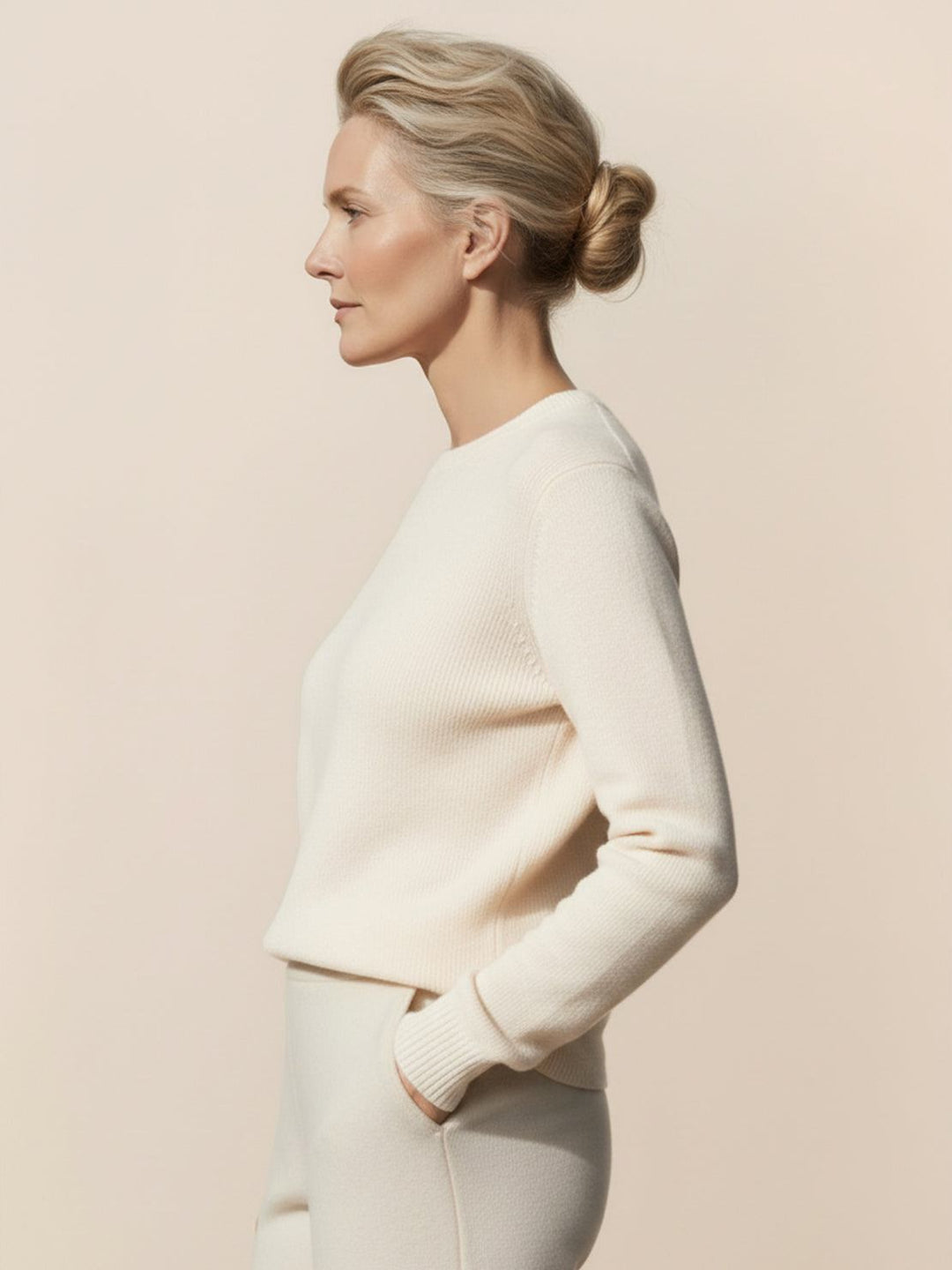 Wool-Cashmere Round Neck Pullover
