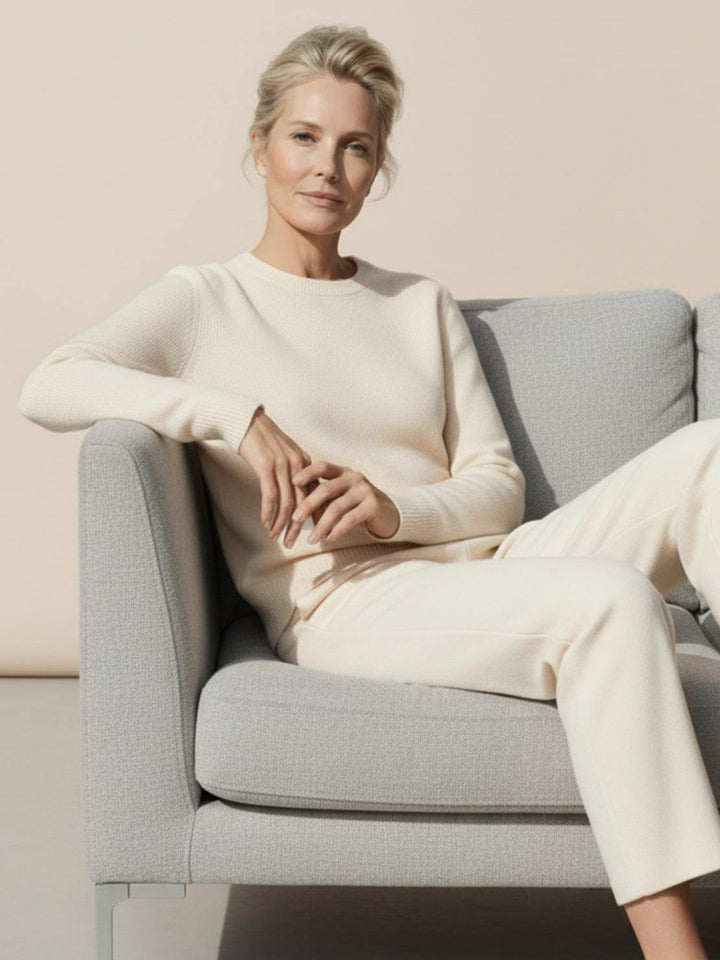 Wool-Cashmere Round Neck Pullover