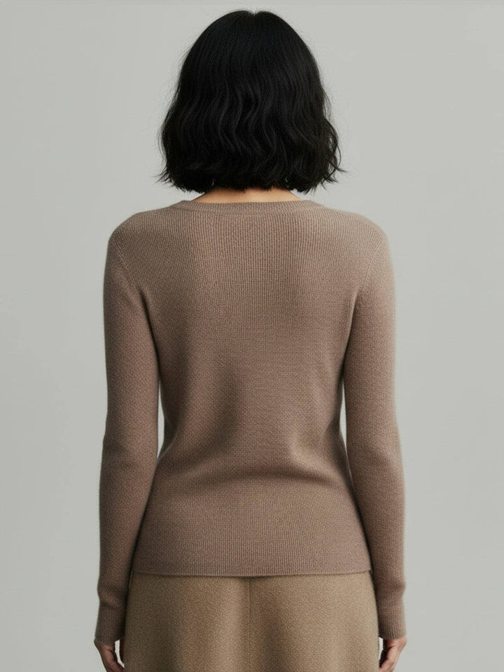 Wool-Cashmere Round Neck Pullover