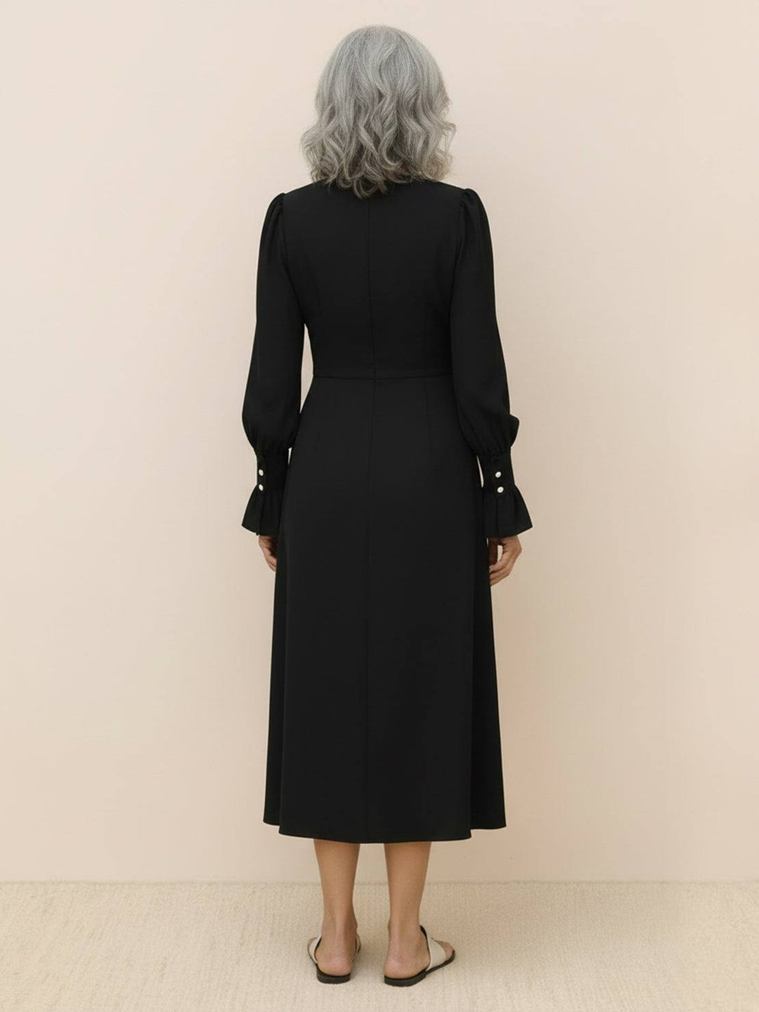 Slimming V-Neck Midi Dress