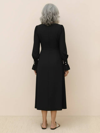 Slimming V-Neck Midi Dress
