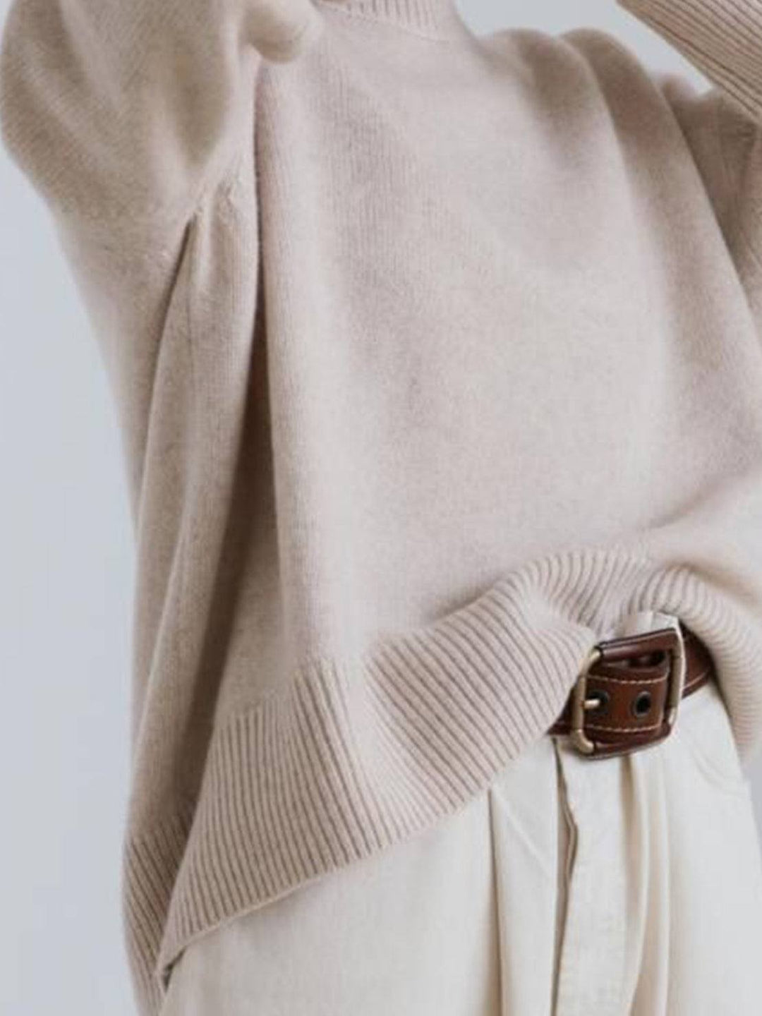Oversized Crew Neck Knit Sweater