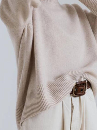 Oversized Crew Neck Knit Sweater