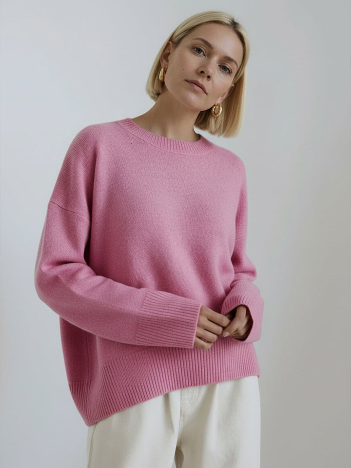 Oversized Crew Neck Knit Sweater
