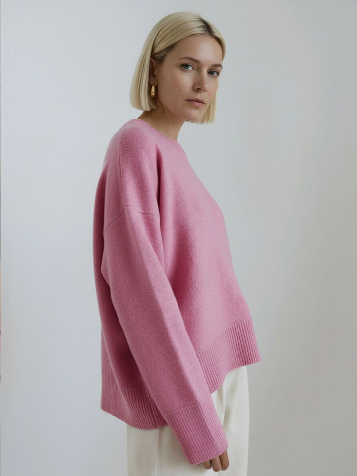 Oversized Crew Neck Knit Sweater