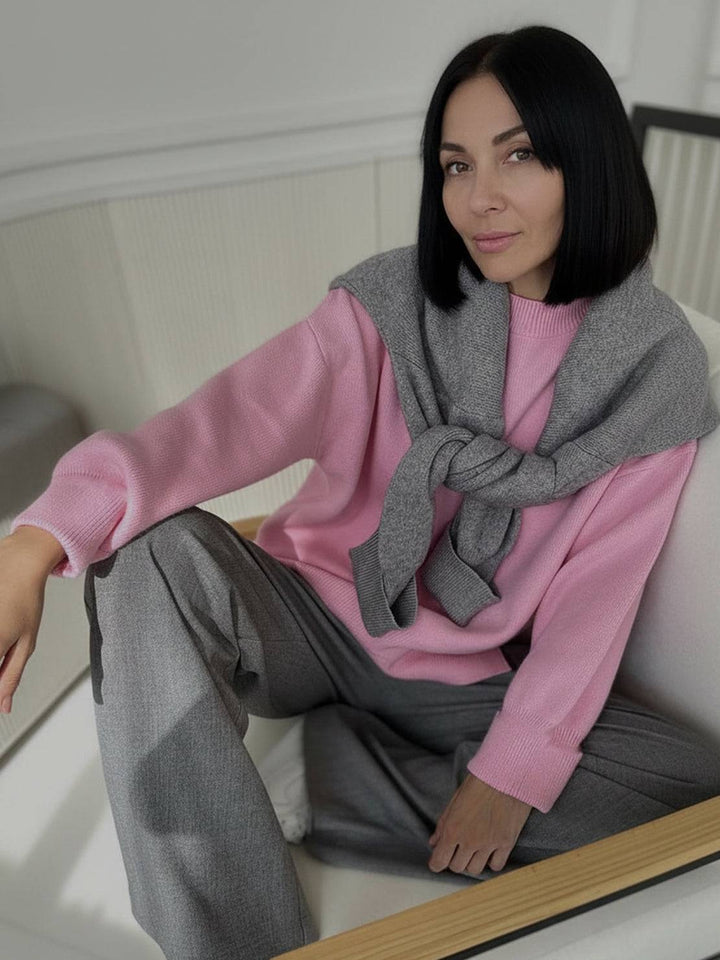 Oversized Crew Neck Knit Sweater