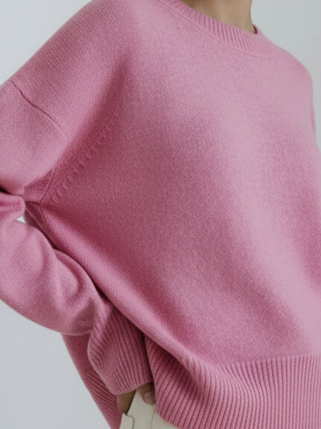 Oversized Crew Neck Knit Sweater
