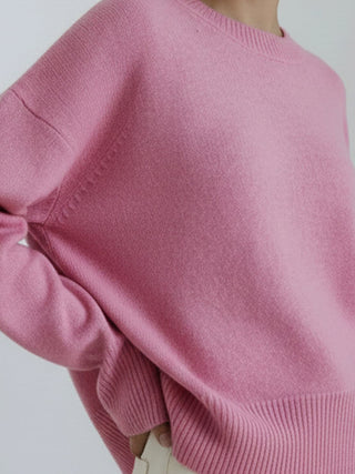 Oversized Crew Neck Knit Sweater