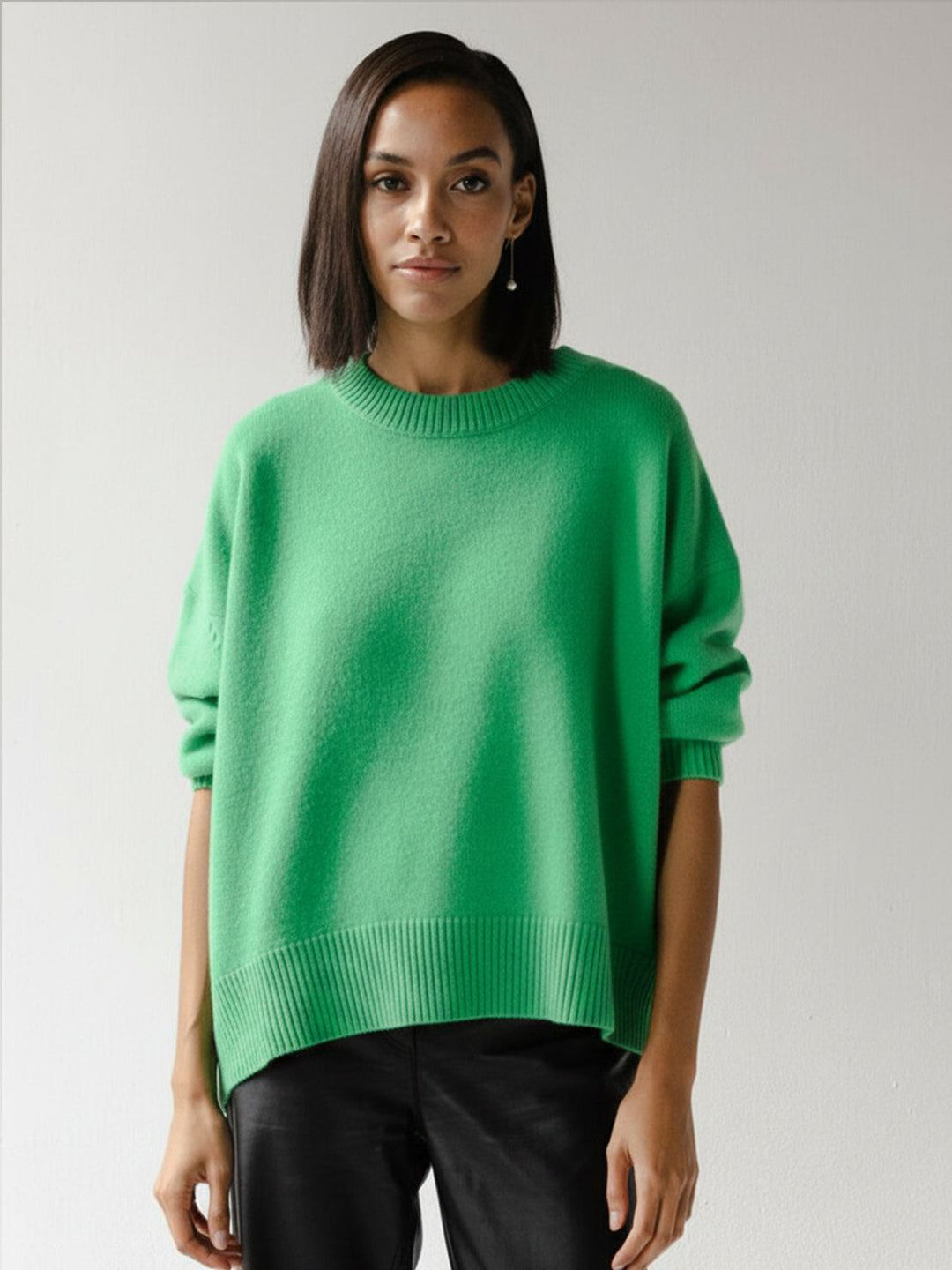 Oversized Crew Neck Knit Sweater