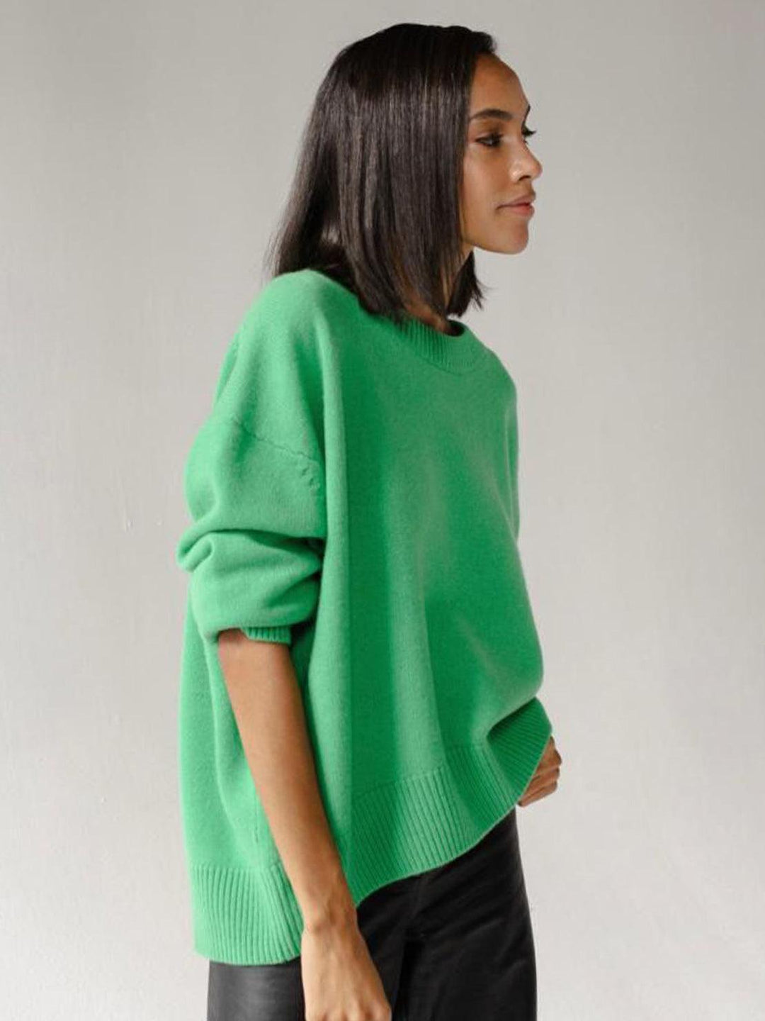 Oversized Crew Neck Knit Sweater