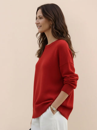 Oversized Crew Neck Knit Sweater