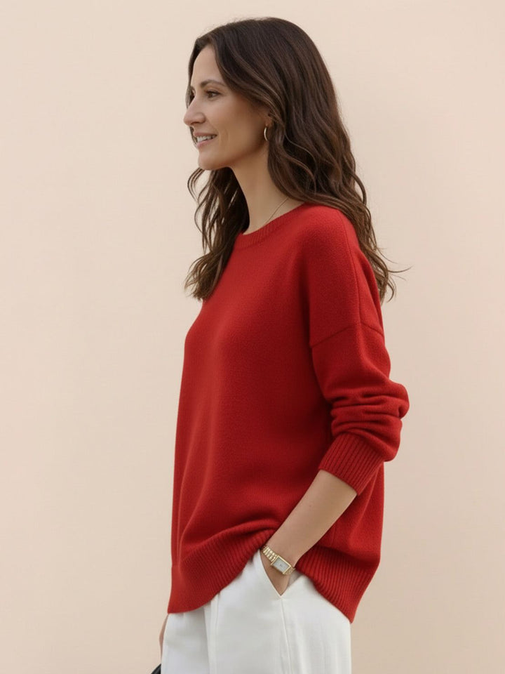 Oversized Crew Neck Knit Sweater