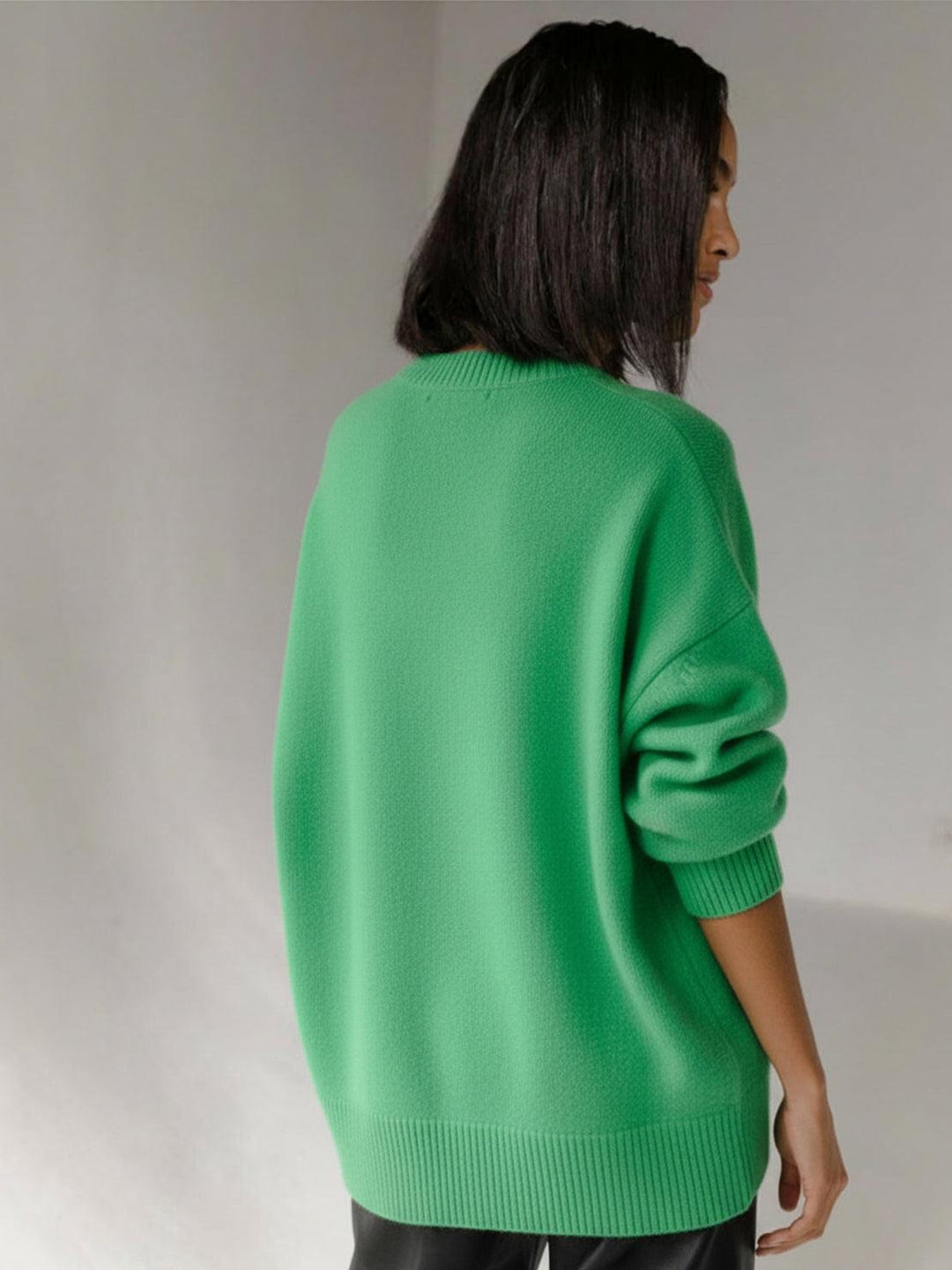 Oversized Crew Neck Knit Sweater