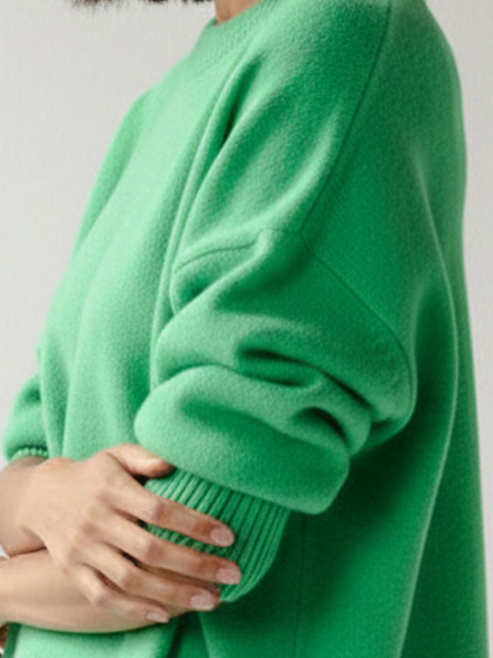 Oversized Crew Neck Knit Sweater