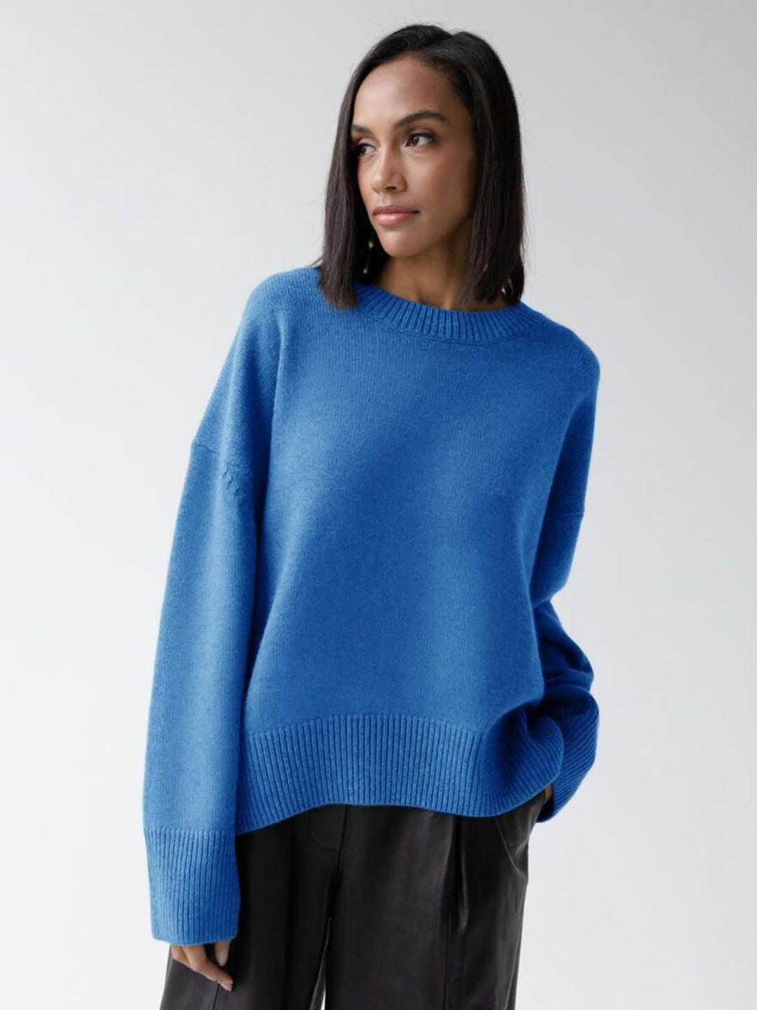 Oversized Crew Neck Knit Sweater