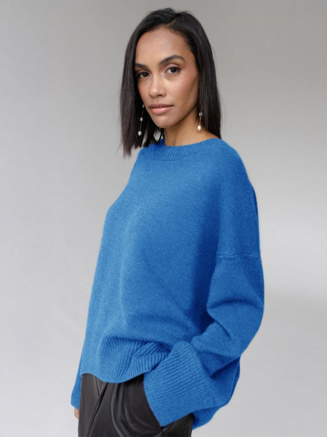 Oversized Crew Neck Knit Sweater