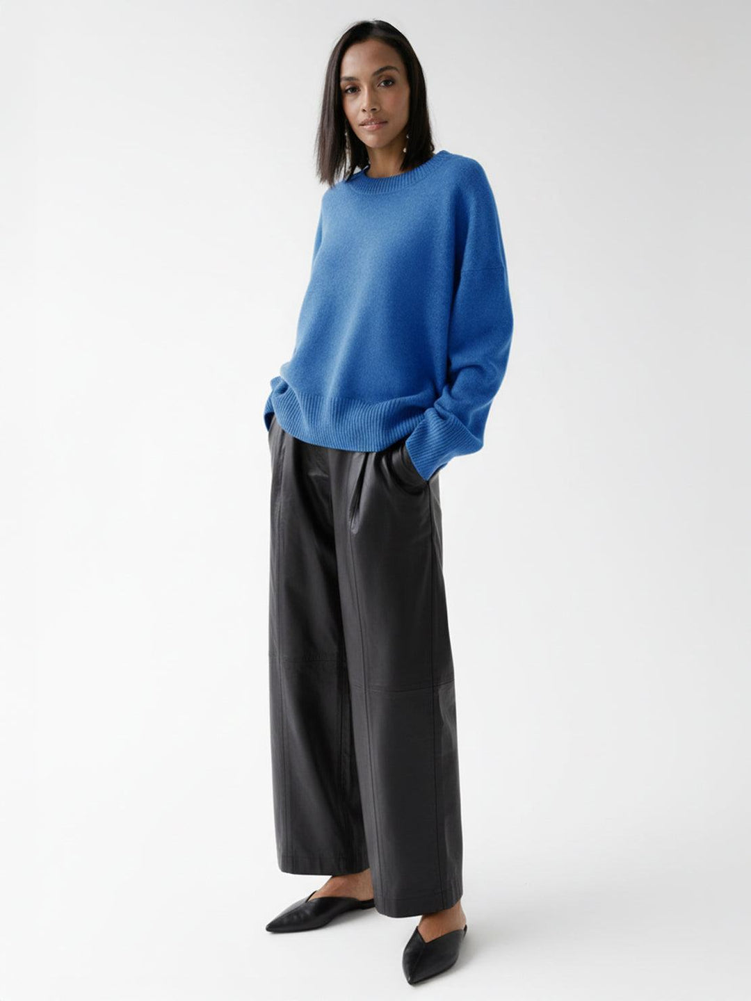 Oversized Crew Neck Knit Sweater