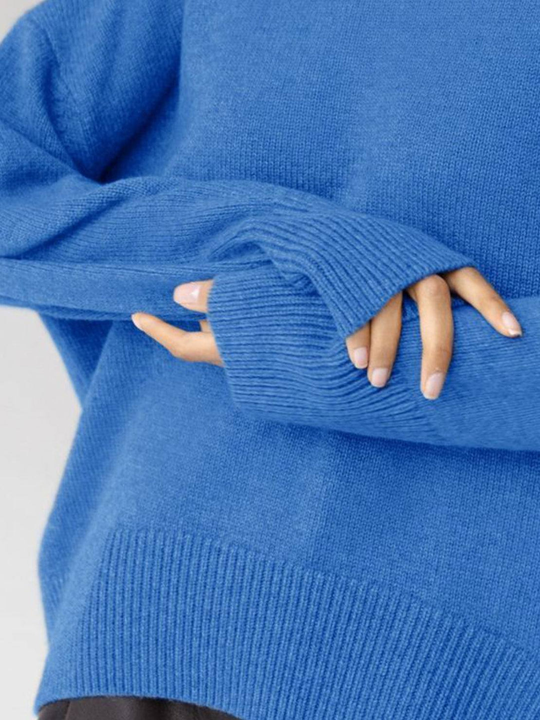 Oversized Crew Neck Knit Sweater